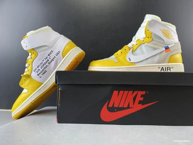Reps LUCY White 1 Powder NRG Yellow-Cone AQ0818-149 Off-White Jordan x Air Dark 0806